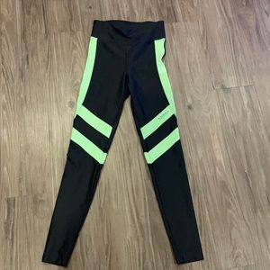 Koral black and neon green leggings